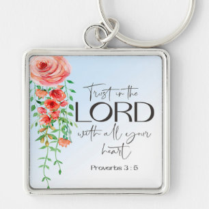 Bible verse Proverbs Floral scripture   Key Ring