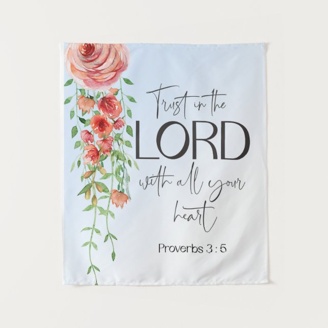 Bible verse Proverbs Floral scripture  Tapestry (Front)