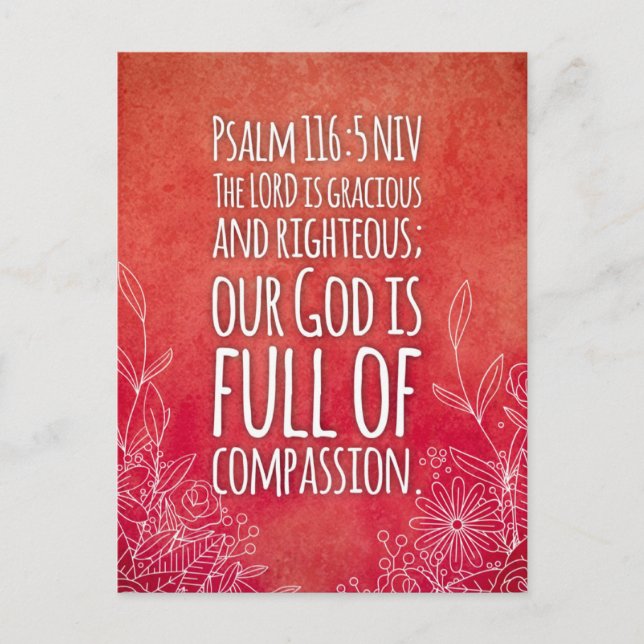 Bible Verse Psalm 116:5 Postcard (Front)