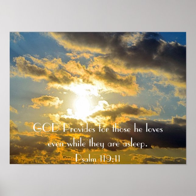 bible verse Psalm 119:11 sunset poster (Front)