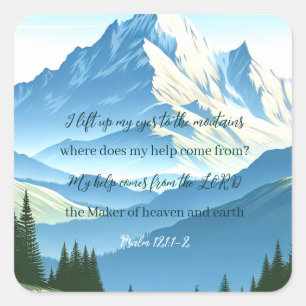 Bible Verse Psalm 121:1-2 Square Sticker