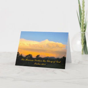 Bible Verse Psalm 19:1 Sunset Greeting Card