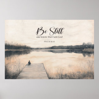 Bible Verse Psalm 46:10 - Be Still and Know Poster