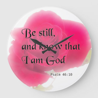 Bible Verse Psalm 46:10 Flower Wall Clock