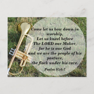 Bible Verse Psalm 95:6-7 Let Us Worship Postcard