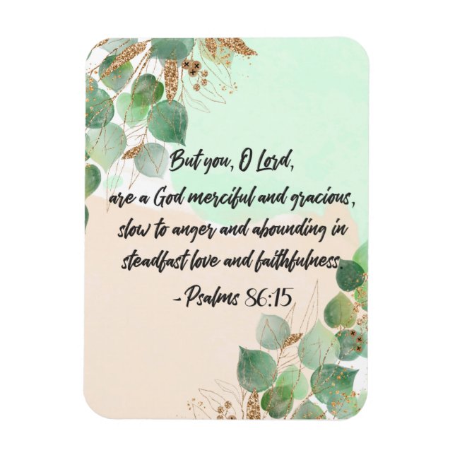 Bible verse Psalm Greenery scripture  Magnet (Vertical)
