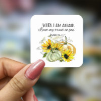 Bible Verse Psalm Sunflower Round Sticker