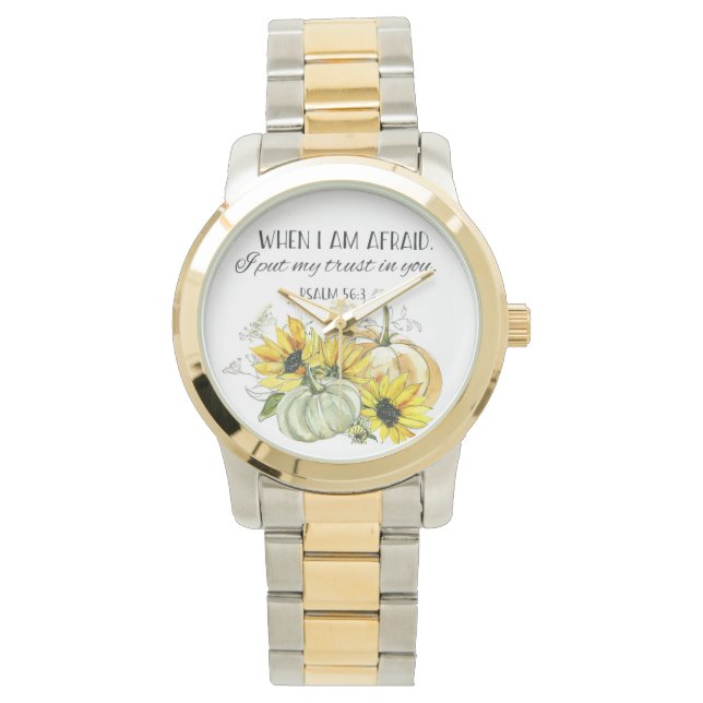 Bible Verse Psalm Sunflower  Watch (Front)