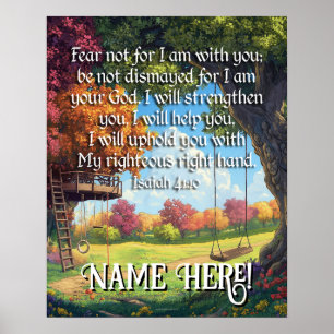 Bible Verse Quote Boys Forest Playground Kids Art Poster
