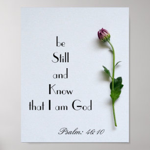 Bible verse quote psalm 46:10 stylish wall poster