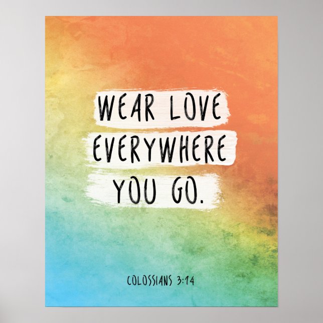 Bible Verse Quotes Colossians 3:14 Watercolor Poster (Front)