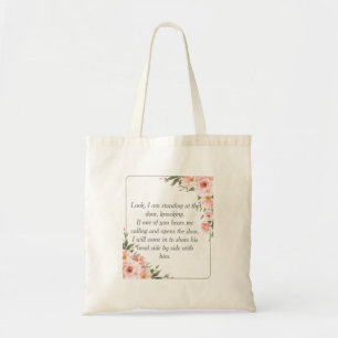 Bible verse Revelation 3:20 Tote Bag n2