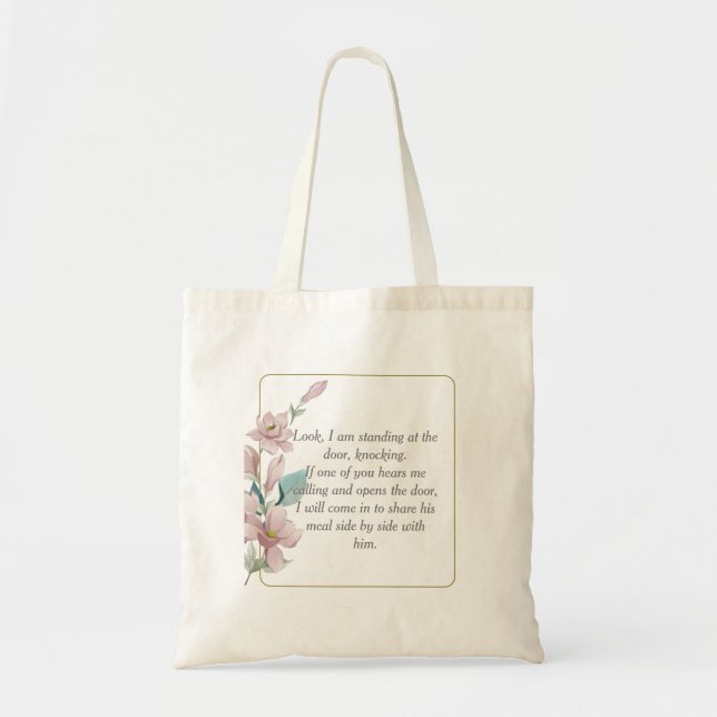 Bible verse Revelation 3:20 Tote Bag-n3 (Front)