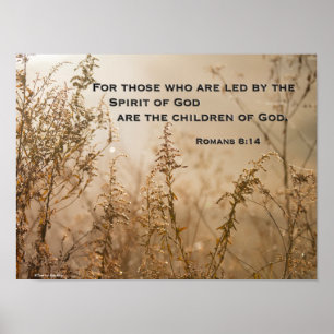 Bible Verse Romans 8:14 Spirit of God Poster