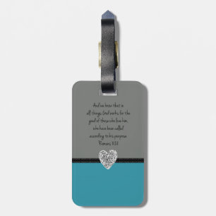 Bible Verse Romans 8:28 Retro Luggage Tag