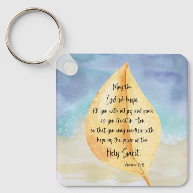 Bible verse Romans Square Keychain (Front)