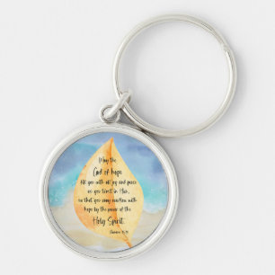 Bible verse Romans Yellow Blue Keychain