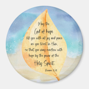 Bible verse Romans Yellow Blue  Magnet