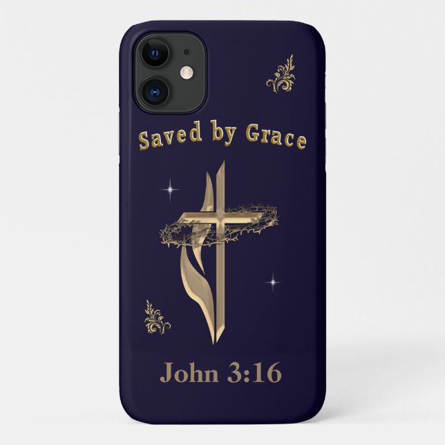 Bible Verse saved by Grace Case-Mate iPhone Case (Back)