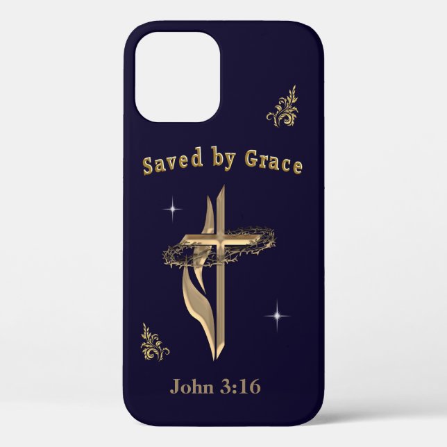 Bible Verse saved by Grace Case-Mate iPhone Case (Back)