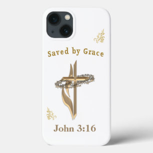 Bible Verse saved by Grace iPhone 13 Case