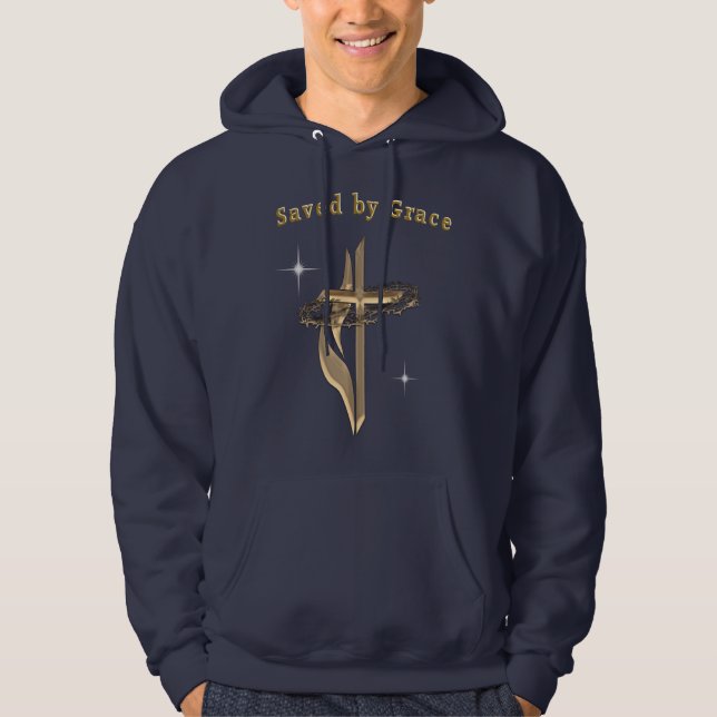 Bible Verse saved by Grace Hoodie (Front)