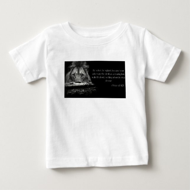 Bible Verse Scripture 1 Peter 5:8 KJV Baby T-Shirt (Front)