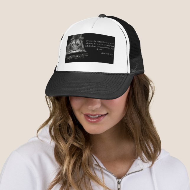 Bible Verse Scripture 1 Peter 5:8 KJV Trucker Hat (In Situ)