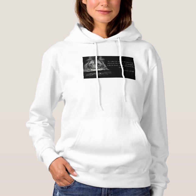 Bible Verse Scripture 1 Peter 5:8 KJV Women's Hoodie (Front)