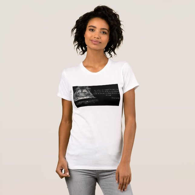 Bible Verse Scripture 1 Peter 5:8 KJV Women's T-Shirt (Front Full)