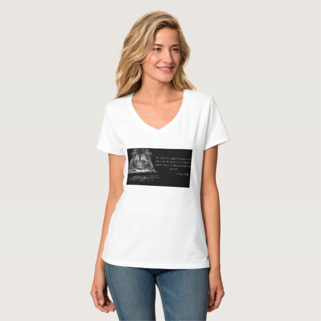 Bible Verse Scripture 1 Peter 5:8 Women's V-Neck T-Shirt (Front Full)