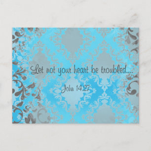 Bible Verse Scripture Let Not Your Heart Be Postcard
