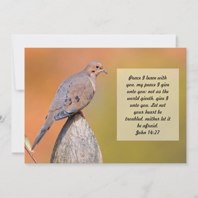 Bible Verse Scripture Note Card Dove Peace KJV (Front)