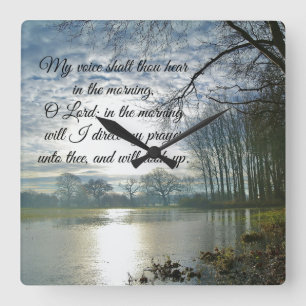 Bible Verse Scripture Prayer Square Wall Clock