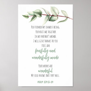 Bible Verse Scripture Wall Art Green Eucalyptus