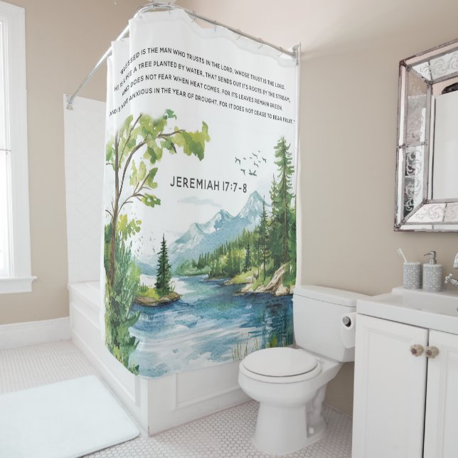 Bible Verse Shower Curtains (In Situ)