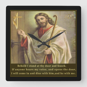 Bible verse square wall clock
