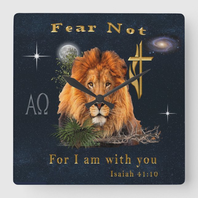 Bible verse square wall clock (Front)