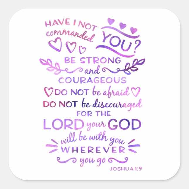 Bible Verse Sticker Joshua 1:9 (Front)