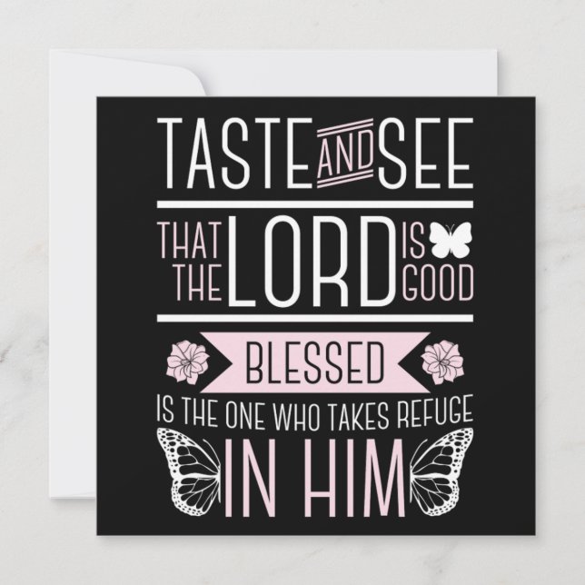 Bible Verse Taste And See That The Lord Is Good Bl Invitation (Front)