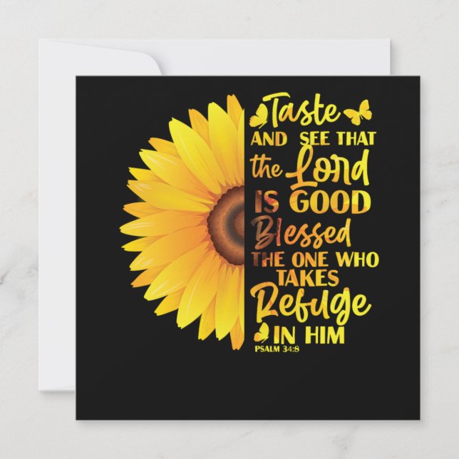 Bible Verse Taste And See That The Lord Is Good Bl Invitation (Front)