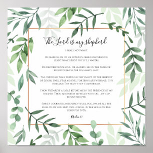Bible Verse, The Lord is my Shepherd, Psalm 23 Poster