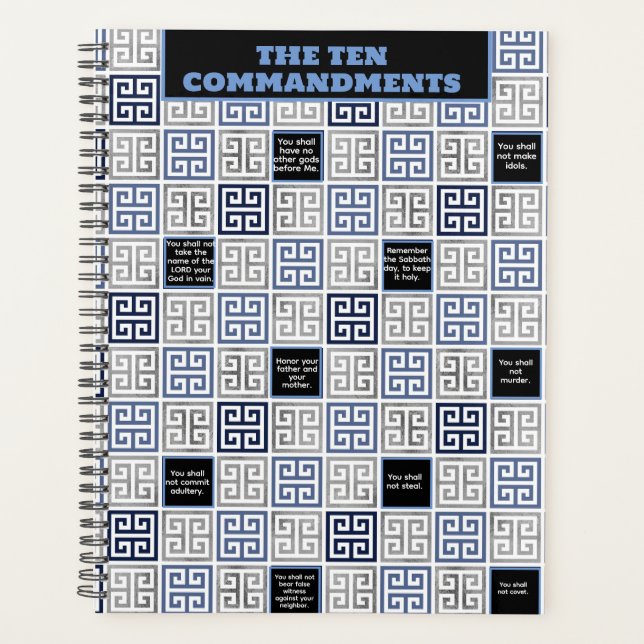 Bible Verse The Ten Commandments Greek Art Planner (Front)