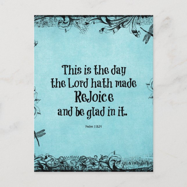 Bible Verse This is the Day the Lord hath Made Postcard (Front)