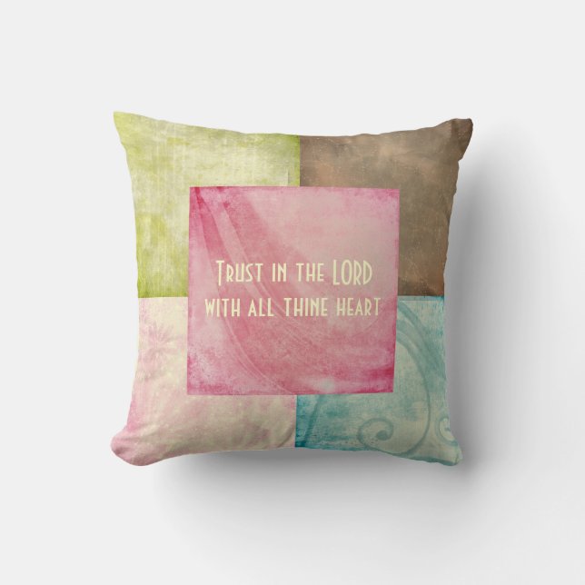 Bible Verse Trust in the Lord Throw Pillow (Front)