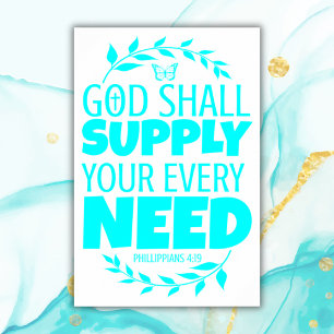 Bible verse turquoise   Archival Heavyweight Paper Poster