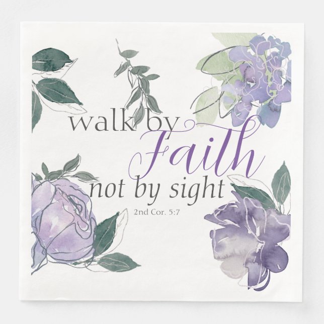 Bible Verse Walk By Faith Not By Sight Napkin (Front)