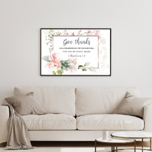 Bible Verse Wall Art, 1 Thessalonians 5:18 Poster