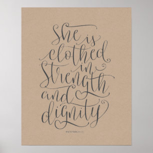 Bible verse wall art proverbs 31:25 calligraphy v4