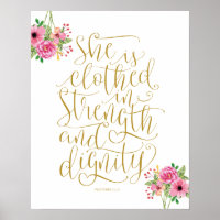 Bible verse wall art proverbs 31:25 calligraphy v7